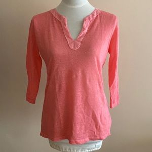 NWT Auth 120% Lino TOP/blouse Sz 6-8 USA/M/44 ITALY